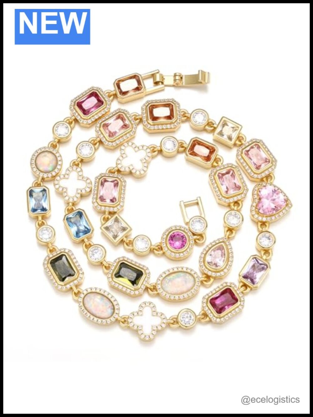 Gold Plated Brass Tennis Necklace Cubic Zirconia Choker Gift for Her